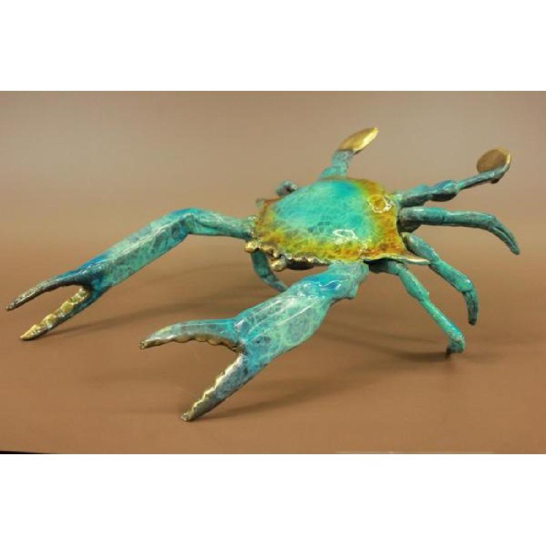 Museum Quality Art Deco Crab Blue Bronze Sculpture (1 of 6)