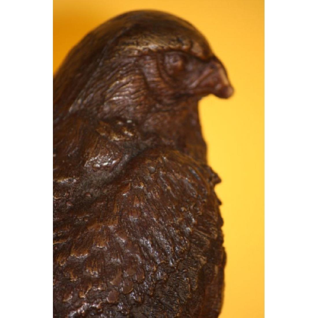 SIGNED EAGLE HAWK FALCON BRONZE SCULPTURE ART DECO BIRD (1 of 1)