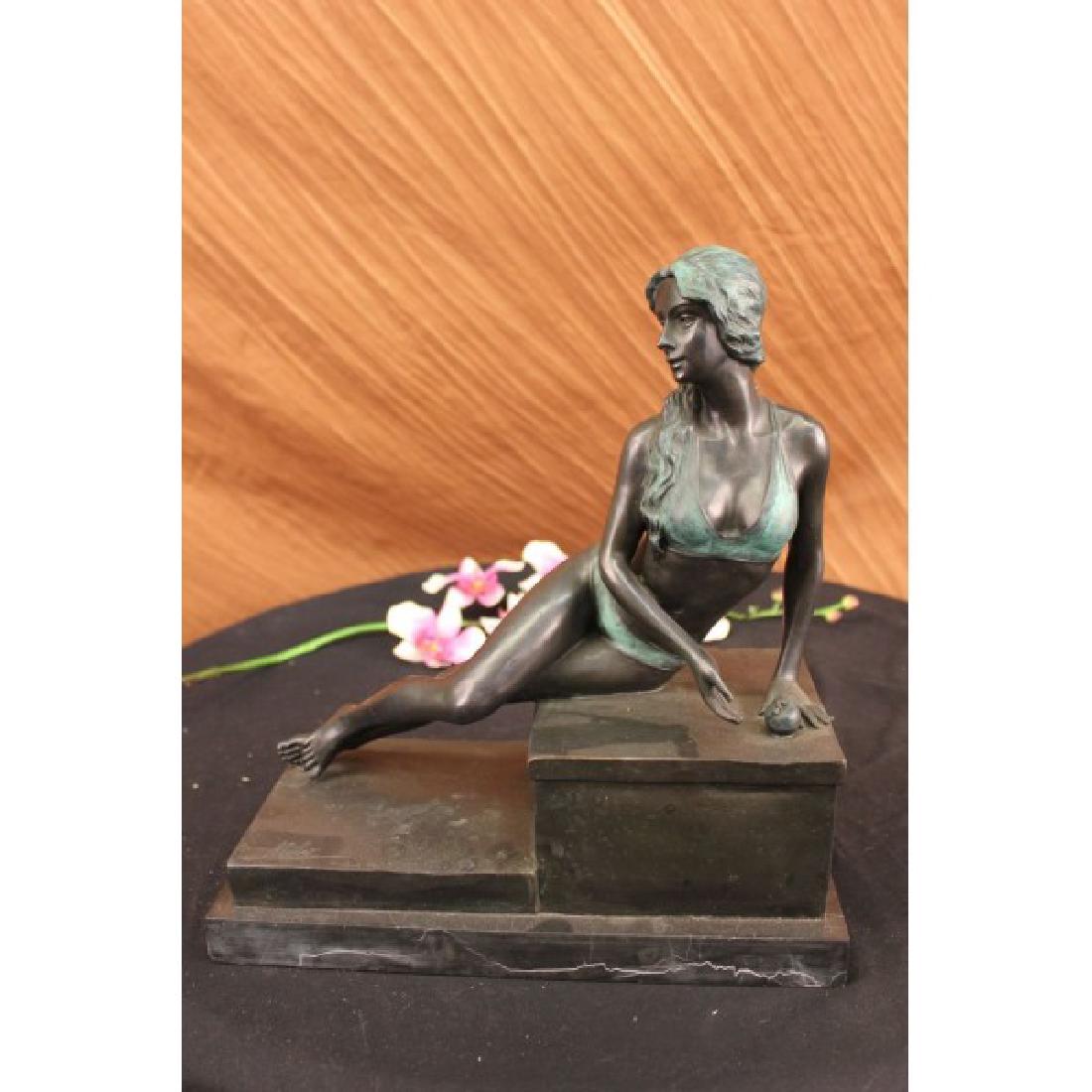 MILO SWIM SUIT MODEL &HER APPLE BRONZE SCULPTURE (1 of 6)