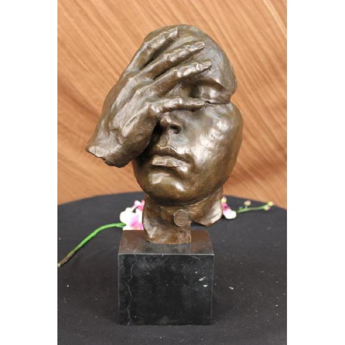 ABSTRACT ART DECO. S.DALI SOLID BRONZE SCULPTURE MARBLE (1 of 6)