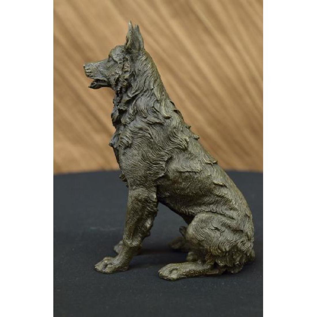 Bronze Sculpture German Shepherd Art Deco Figurine Home (1 of 5)