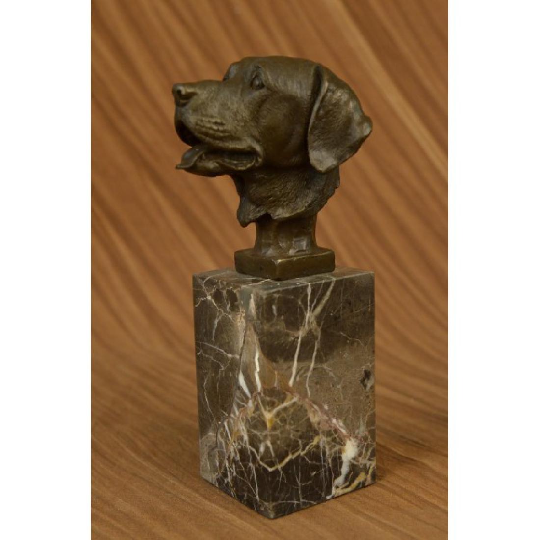 Happy Labrador Puppy Dog Bust Marble Base Sculpture (1 of 6)