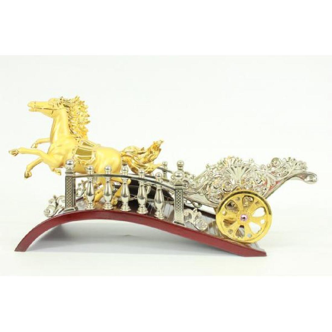 Two Horse with Chariot Holder Bottle Holder Figurine (1 of 6)