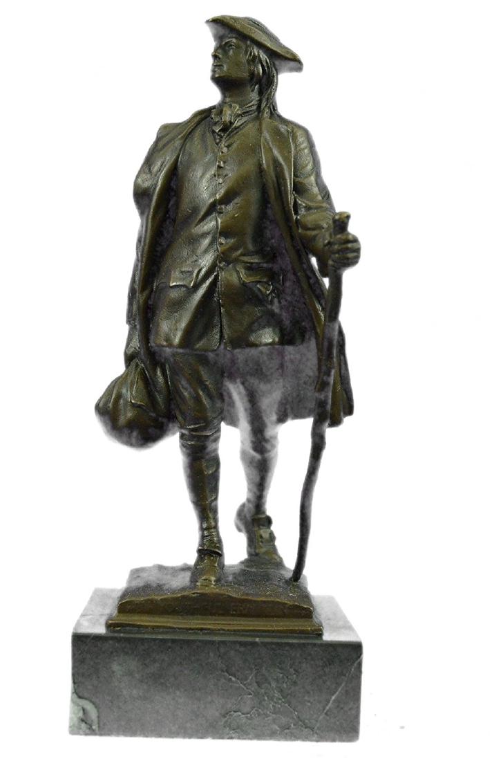 Youthful American Benjamin Franklin Bronze Sculpture (1 of 9)