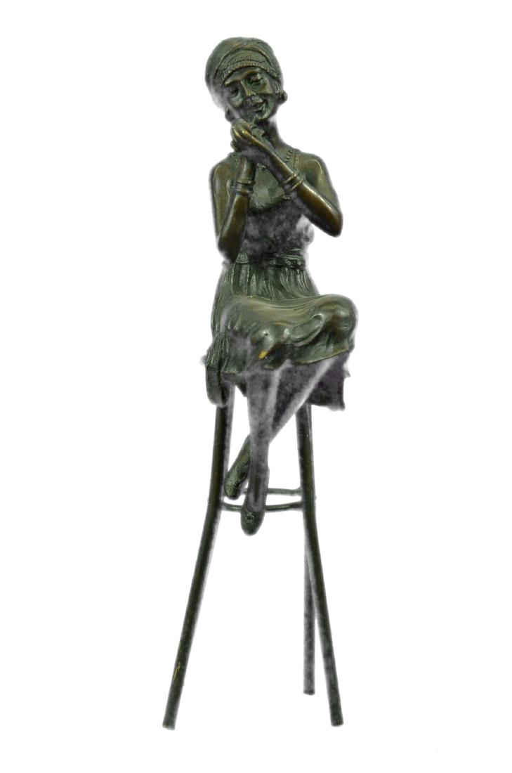 Sitting Girl Bronze Sculpture (1 of 9)
