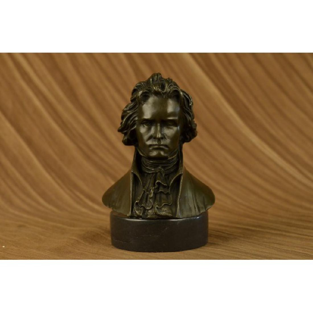 Famous Composer Beethoven Bronze Sculpture Marble Base (1 of 6)
