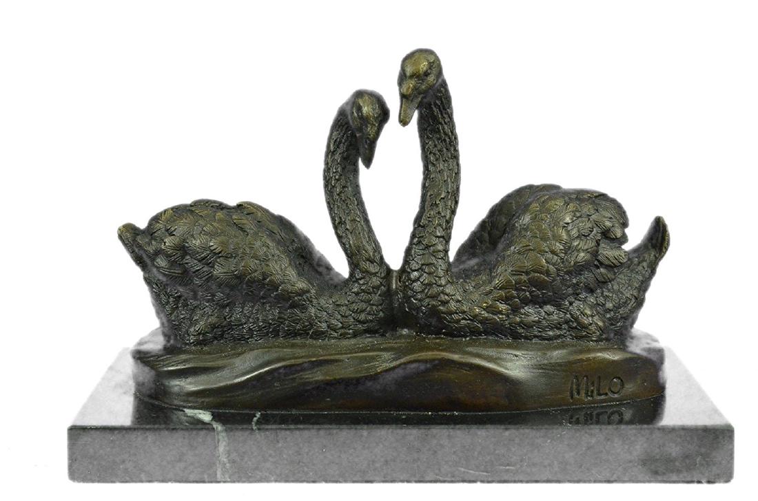 Two Swan Dancing Bronze Sculpture (1 of 9)