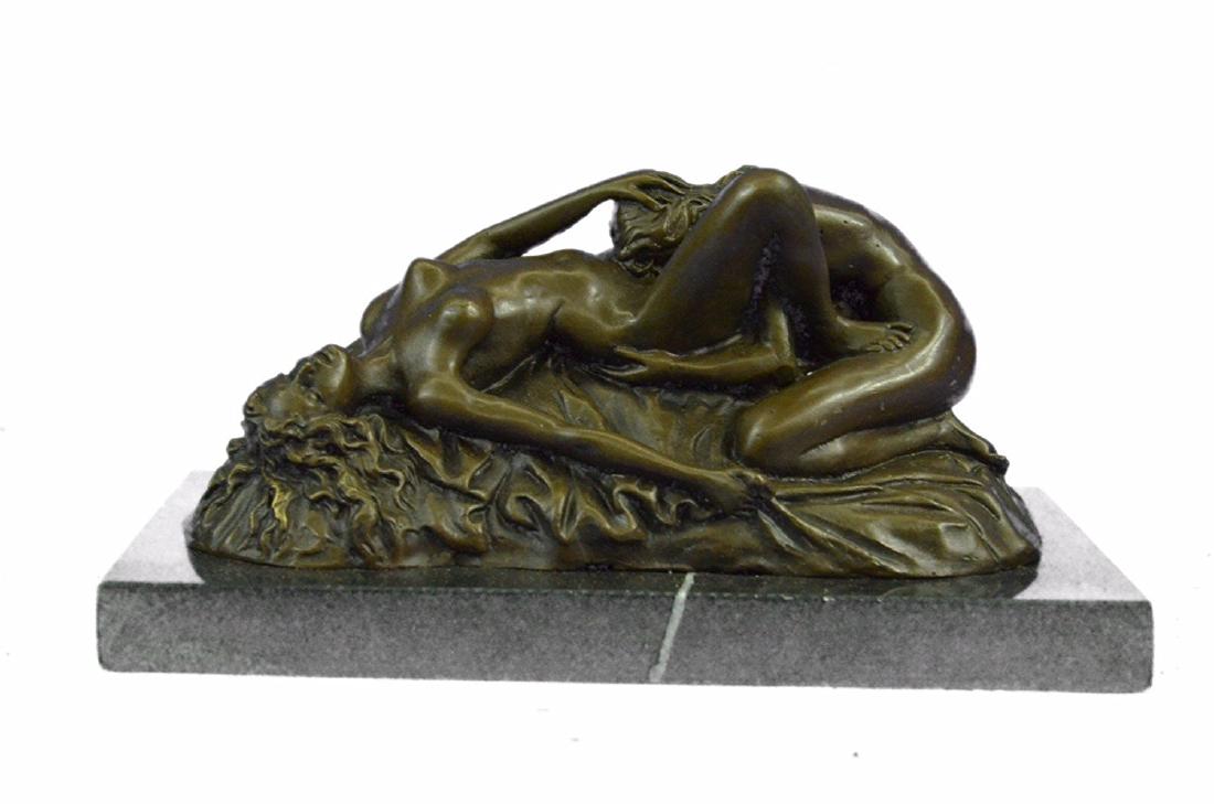 Lambeaux Two Lesbian Girl Bronze Sculpture on Marble (1 of 9)