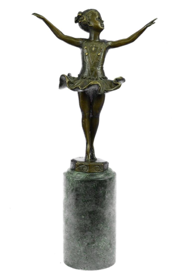 Classy Girl Ballerina Bronze Statue on Marble Base (1 of 9)