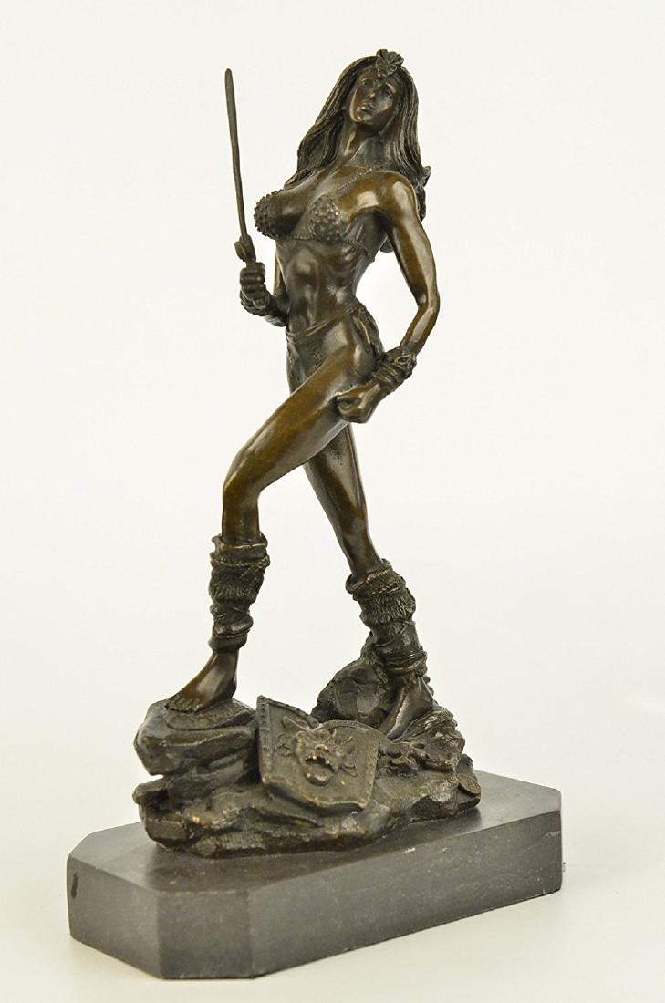 Sexy Nude Amazon Warrior Bronze Sculpture