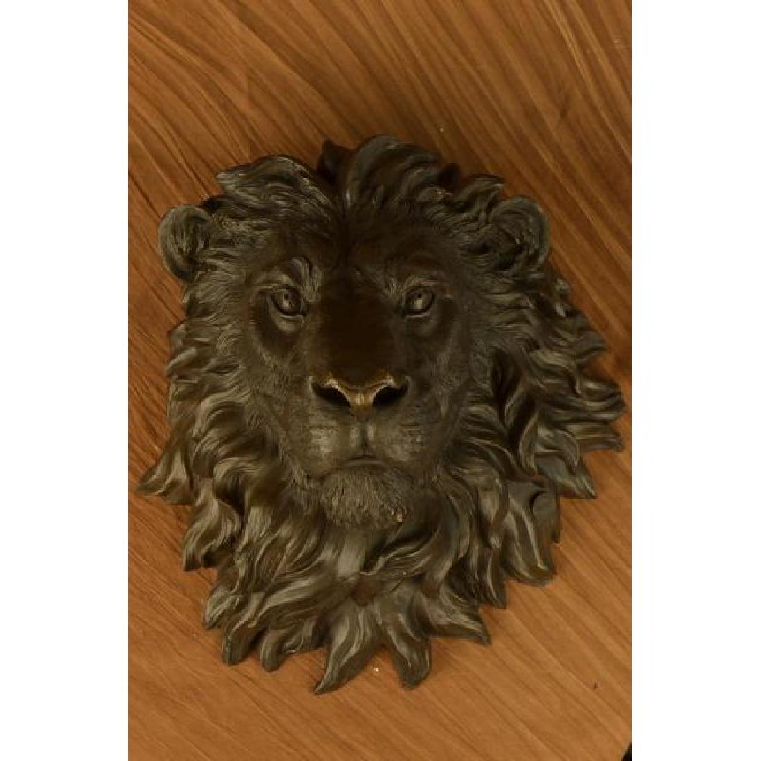 Large Wall Mount Lion Head Bust Bronze Sculpture (1 of 6)