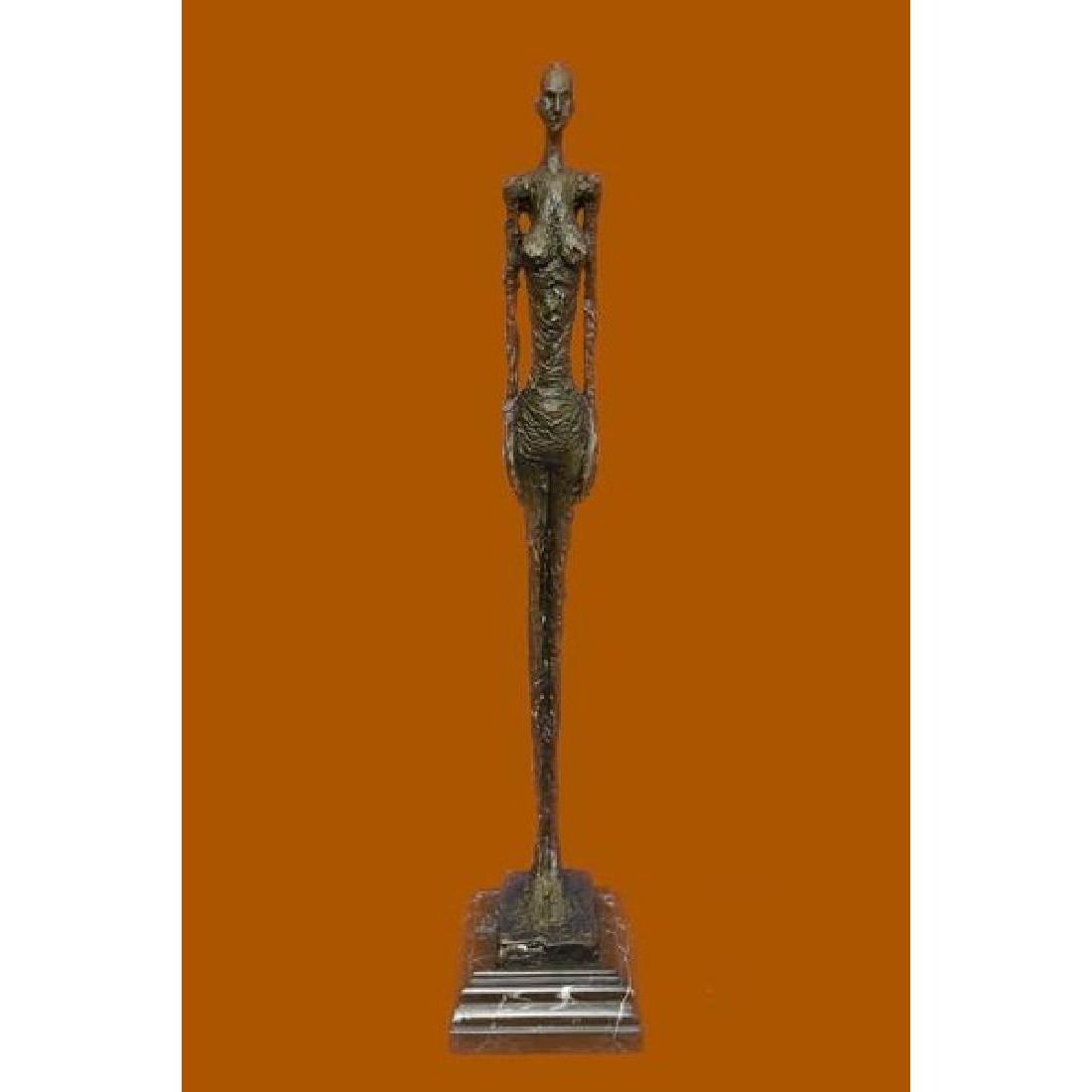 Standing Tall Girl Gia Stick Figurine Bronze Sculpture (1 of 6)