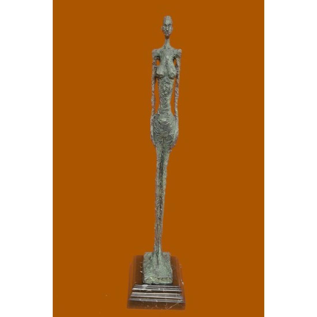 Bronze Standing Tall Girl Gia Stick Figurine Marble (1 of 6)