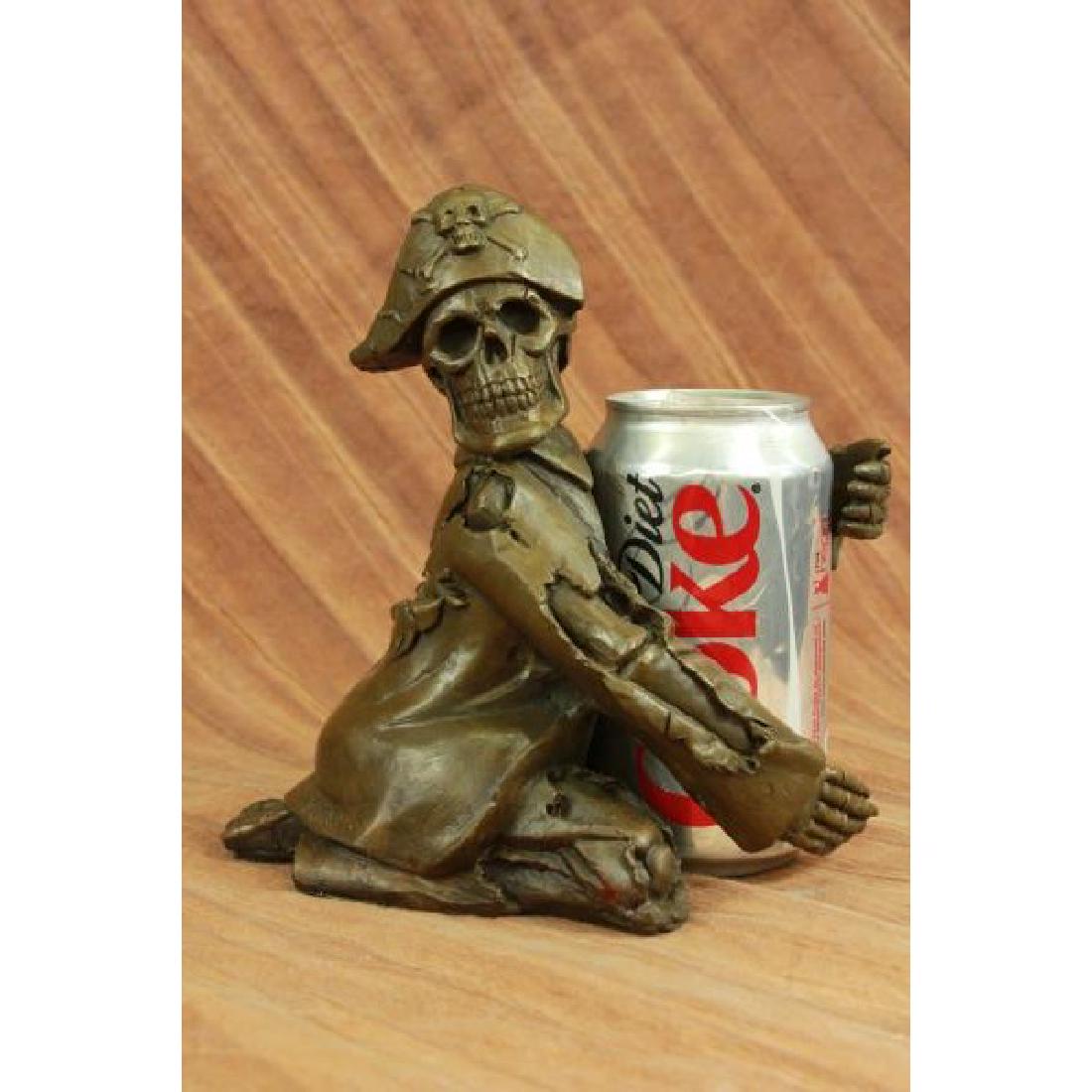 Pirate Skeleton Wine Holder Bronze Sculpture
