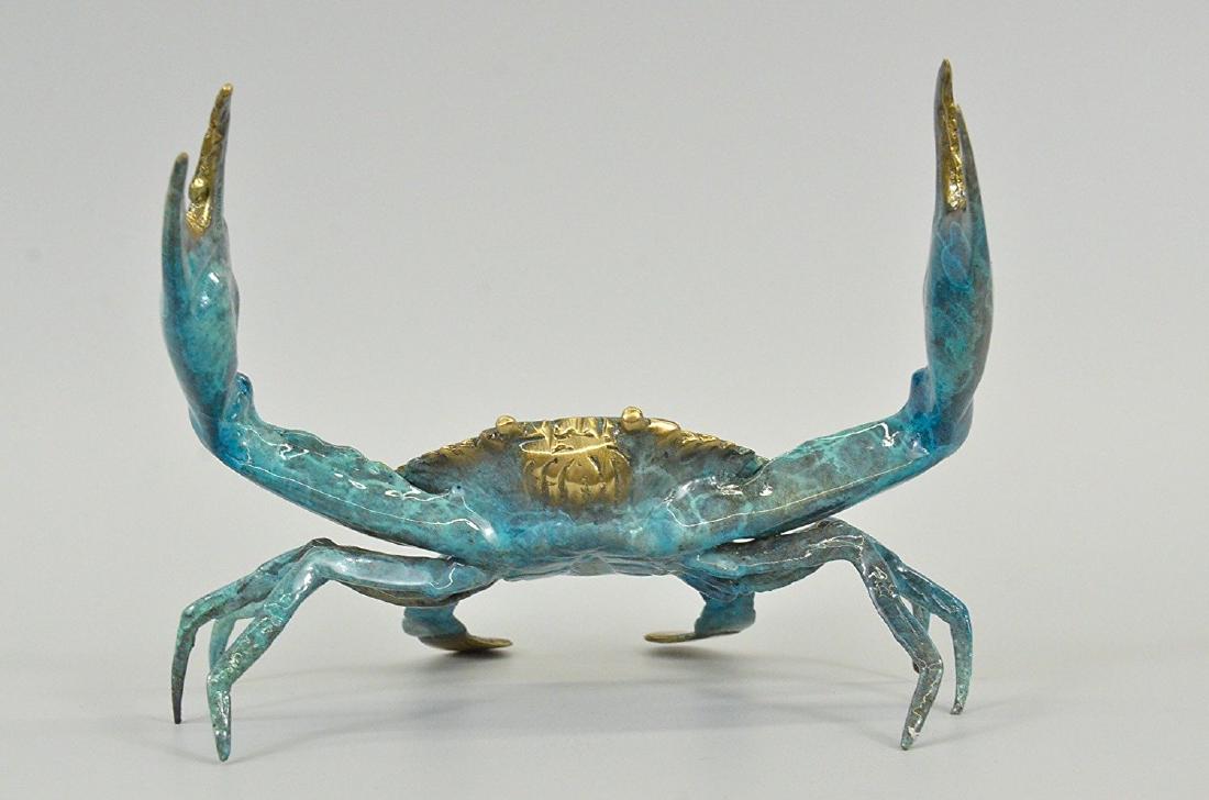 Green Painted Male Crab Bronze Sculpture (1 of 6)