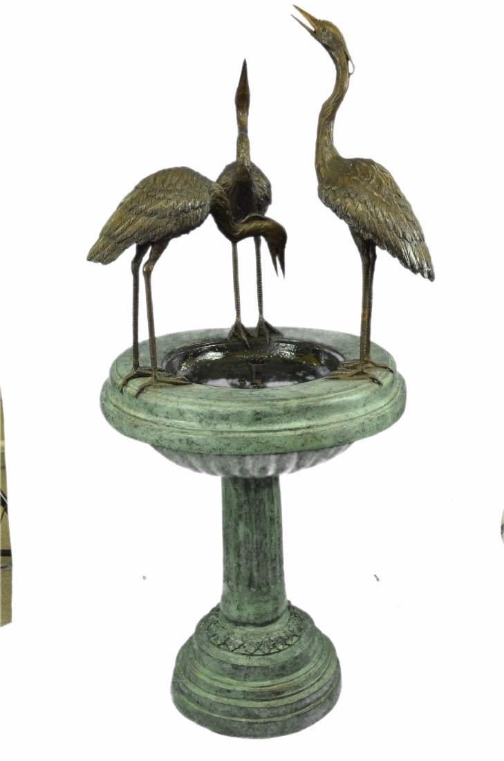Three Heron Water Fountain Bronze Sculpture