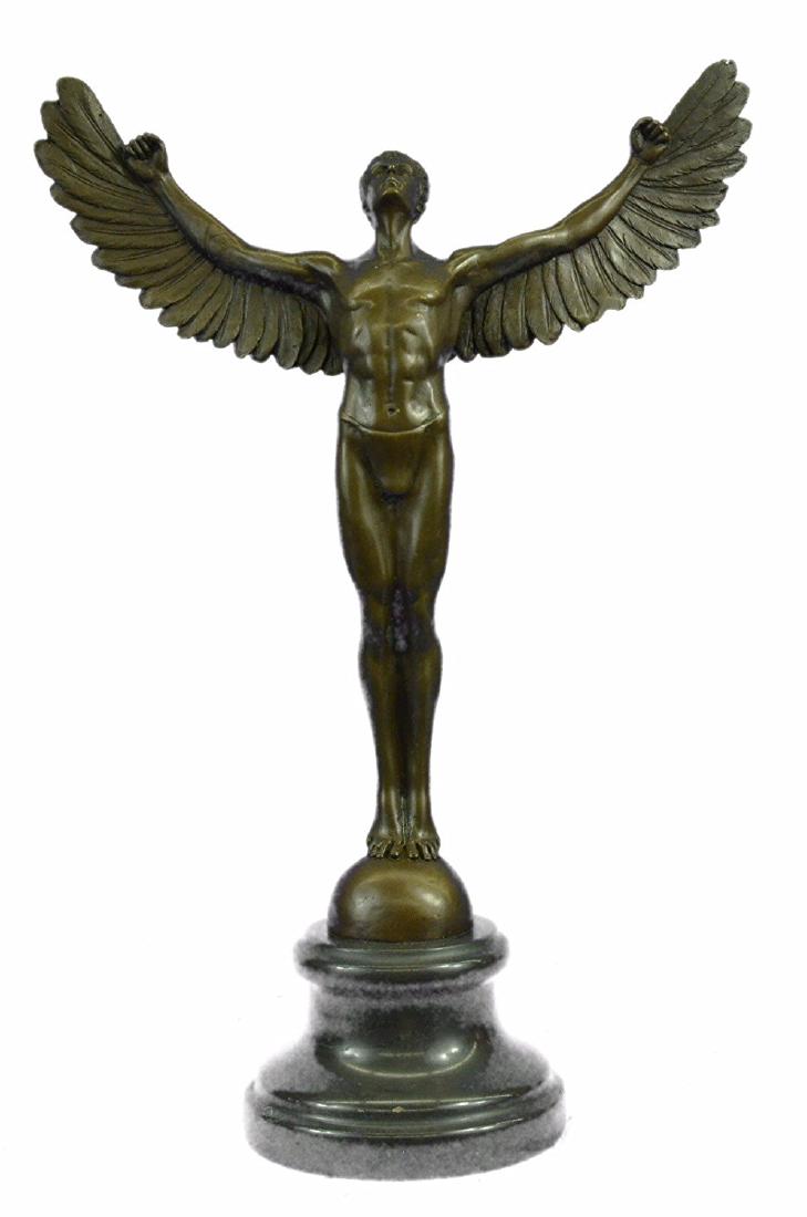 Rising Sun Bronze Sculpture on Marble Base Figurine (1 of 9)