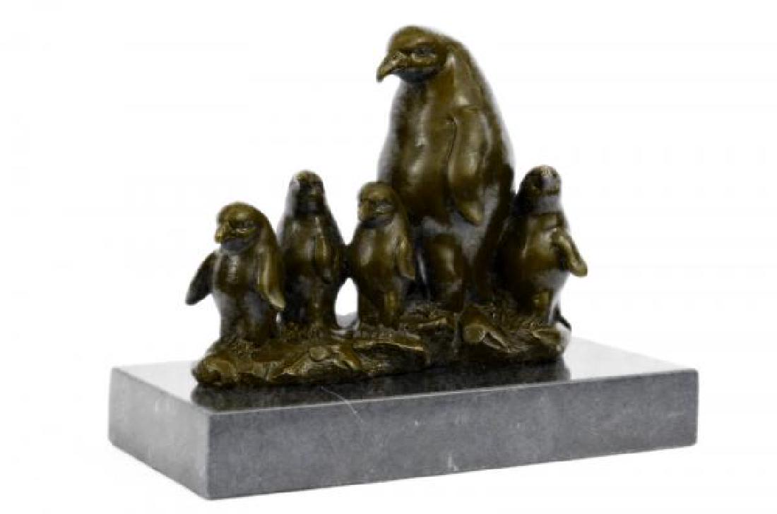 Emperor Penguin with Four Chicks Bronze Sculpture (1 of 8)