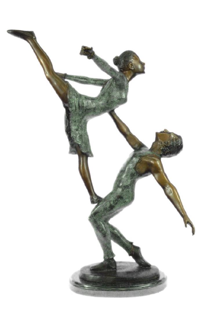 Ballerina Bronze Statue on Marble Base Sculpture (1 of 9)