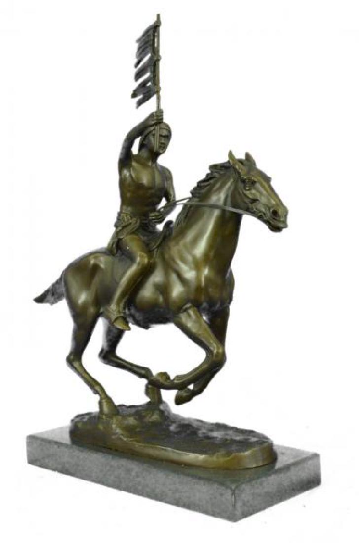 Native American Indian Man With Horse Bronze Sculpture (1 of 6)