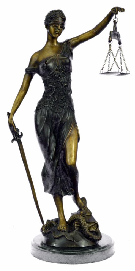 Blind Justice Bronze sculpture on Marble Base Figurine (1 of 9)