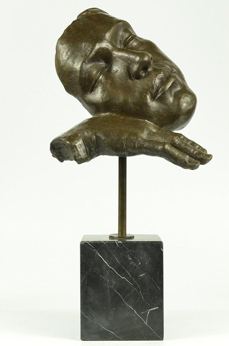 Resting Man Bronze Bust Statue Modern Sculpture (1 of 6)