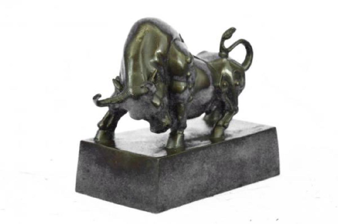 Bulls Bronze Sculpture on Marble Base Statue (1 of 7)