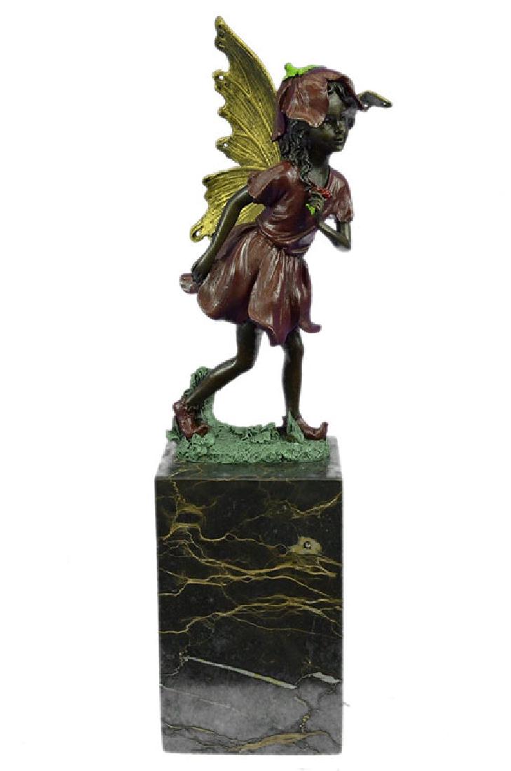 Gold Patina Guardian Butterfly Angel Bronze Figure (1 of 9)