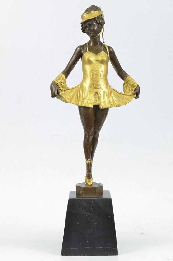 Ballerina Dancer Bronze Sculpture on Marble Base Statue (1 of 7)
