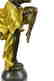 Gold Patina Bronze Sculpture on Marble Base Figurine - 3