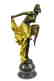 Gold Patina Bronze Sculpture on Marble Base Figurine - 9