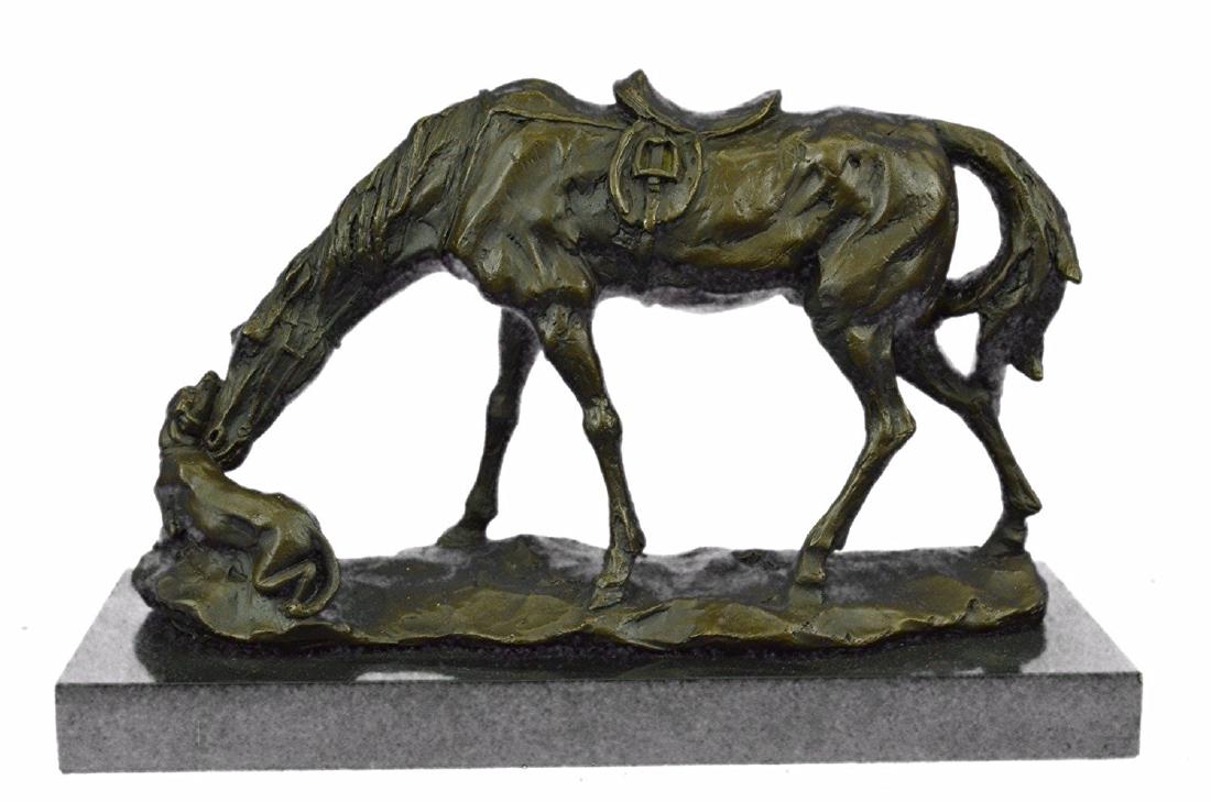 Dog and a Horse Friendship Bronze Sculpture (1 of 9)