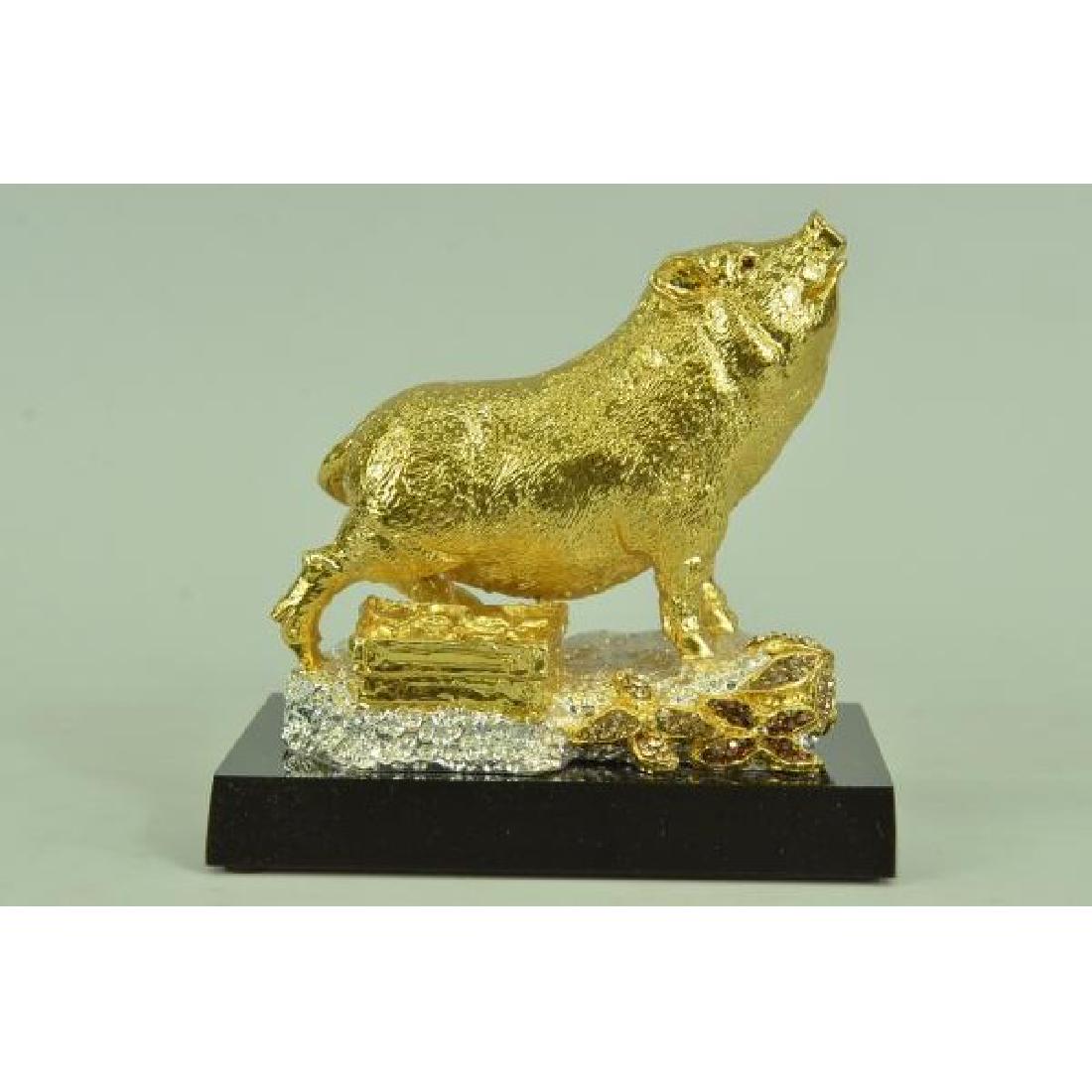 Gold Plexiglases and Silver Plated pig Sculpture (1 of 6)