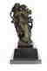 Lady Seating on Chair Bronze Sculpture on Marble Base