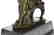 Lady Seating on Chair Bronze Sculpture on Marble Base - 3