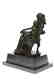 Lady Seating on Chair Bronze Sculpture on Marble Base - 7