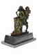 Lady Seating on Chair Bronze Sculpture on Marble Base - 8
