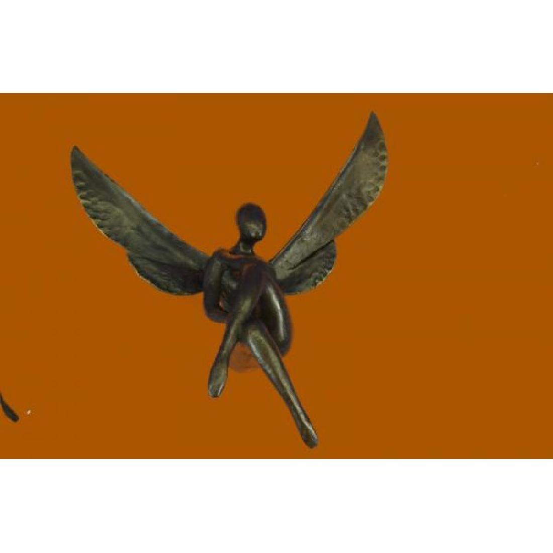 Wall Mount Sitting Angel Bronze Sculpture (1 of 6)