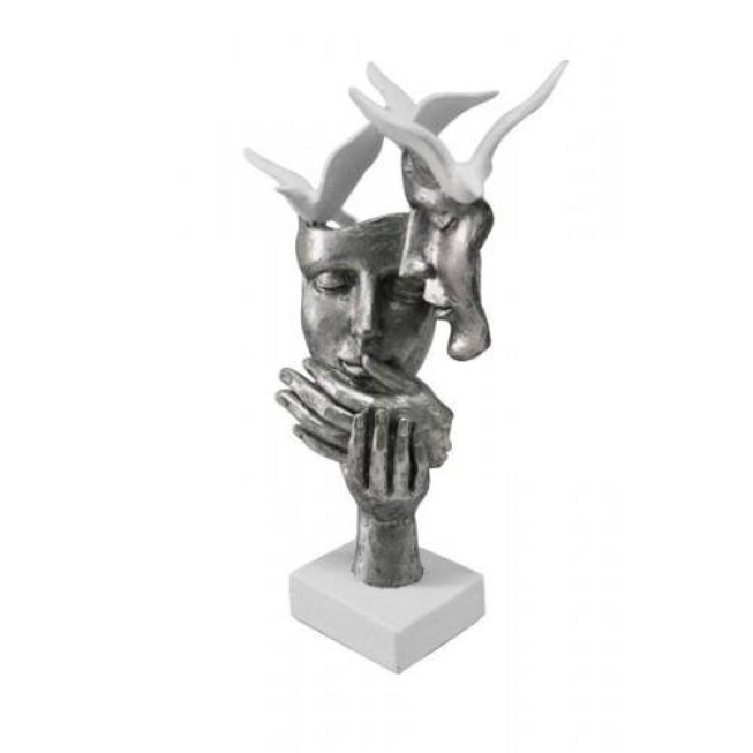 Couple Embracing Man and Woman Cold Cast Bronze Statue (1 of 4)