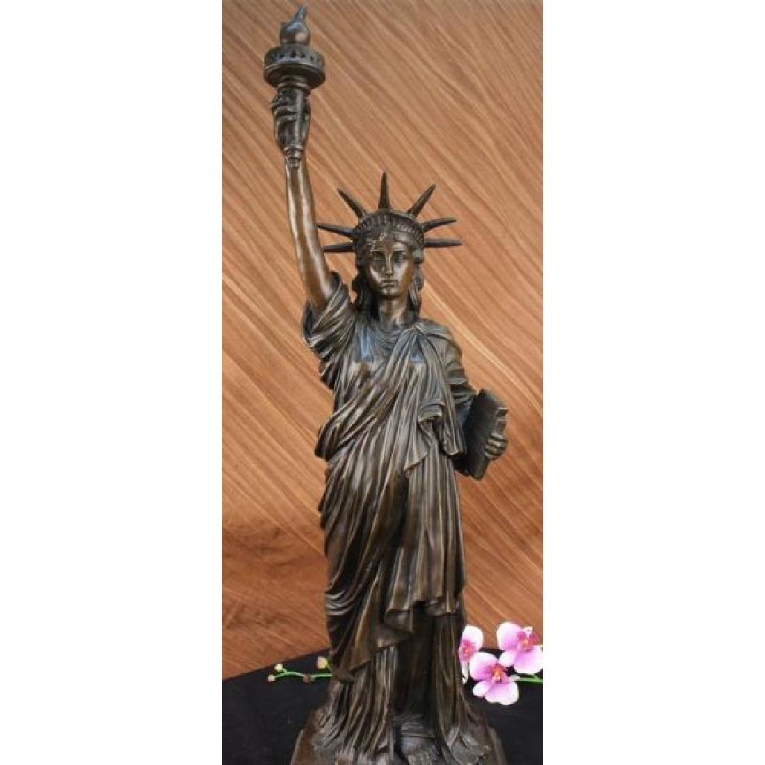 Lady Liberty Hot Cast Bronze Sculpture Female Statue (1 of 6)
