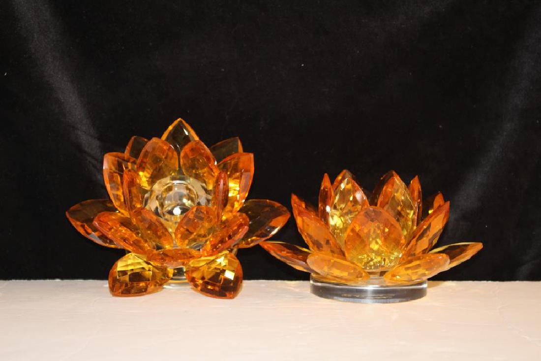 Crystal Gold Lotus Candleholder - Set of 2 (1 of 3)