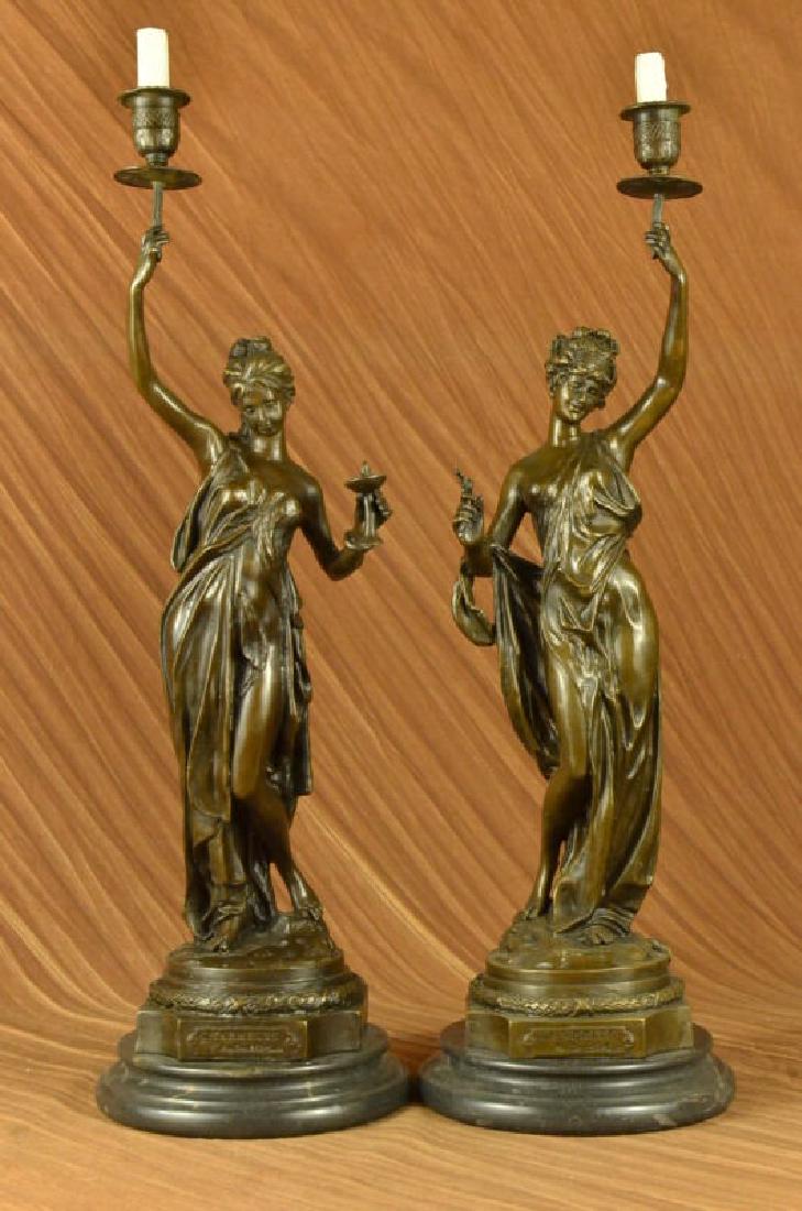 Two Art Deco Sexy Maiden and Liberty Goddess Candle (1 of 6)