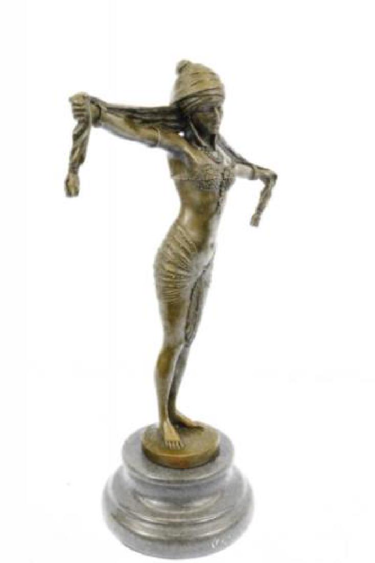 Romanian Dancer Bronze Statue On Marble Base Sculpture (1 of 9)