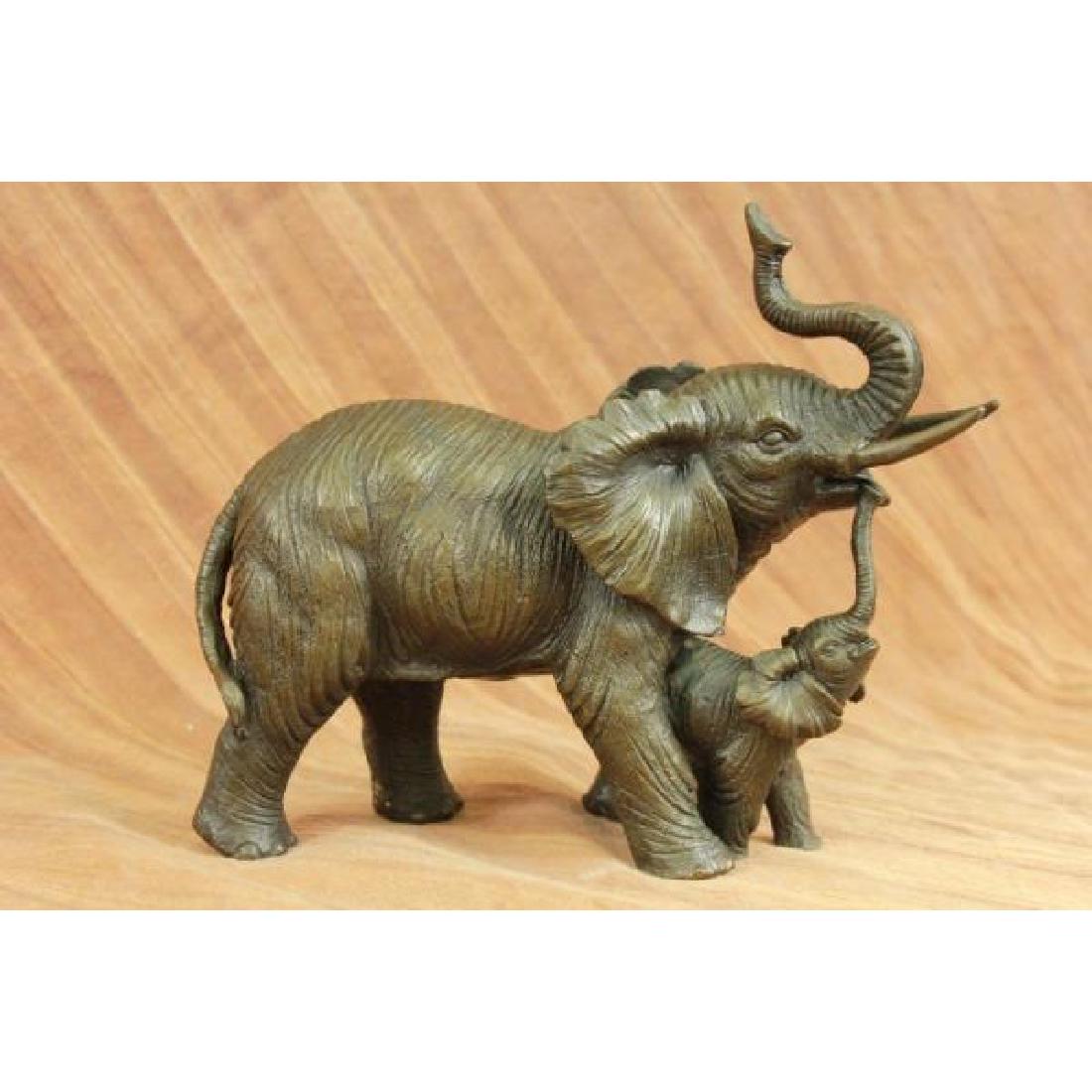 Bugatti Elephant with Baby Wildlife Bronze Sculpture (1 of 6)