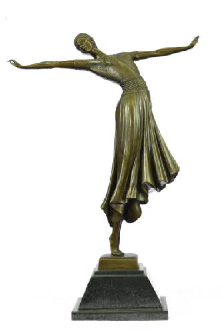 Dancer Bronze on Marble Base Sculpture (1 of 8)