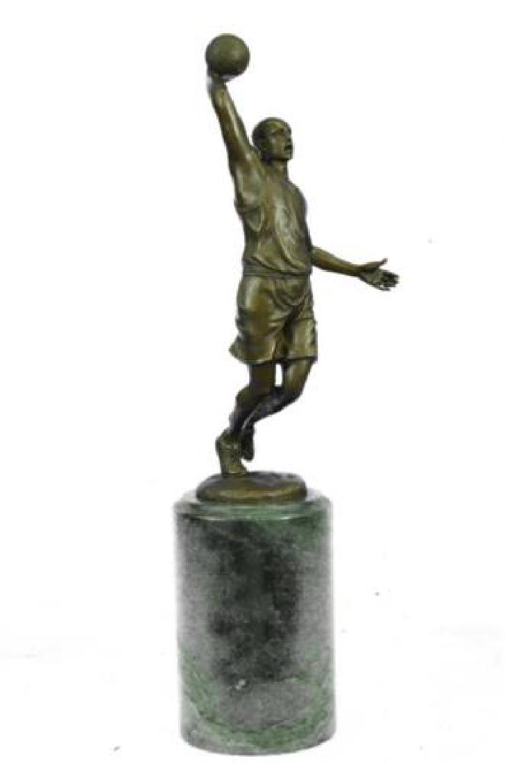 Basketball Bronze Figure on Marble Base Sculpture (1 of 9)