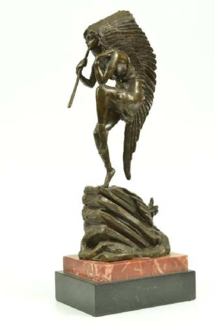 Native American Woman Bronze Statue on Marble Base (1 of 6)