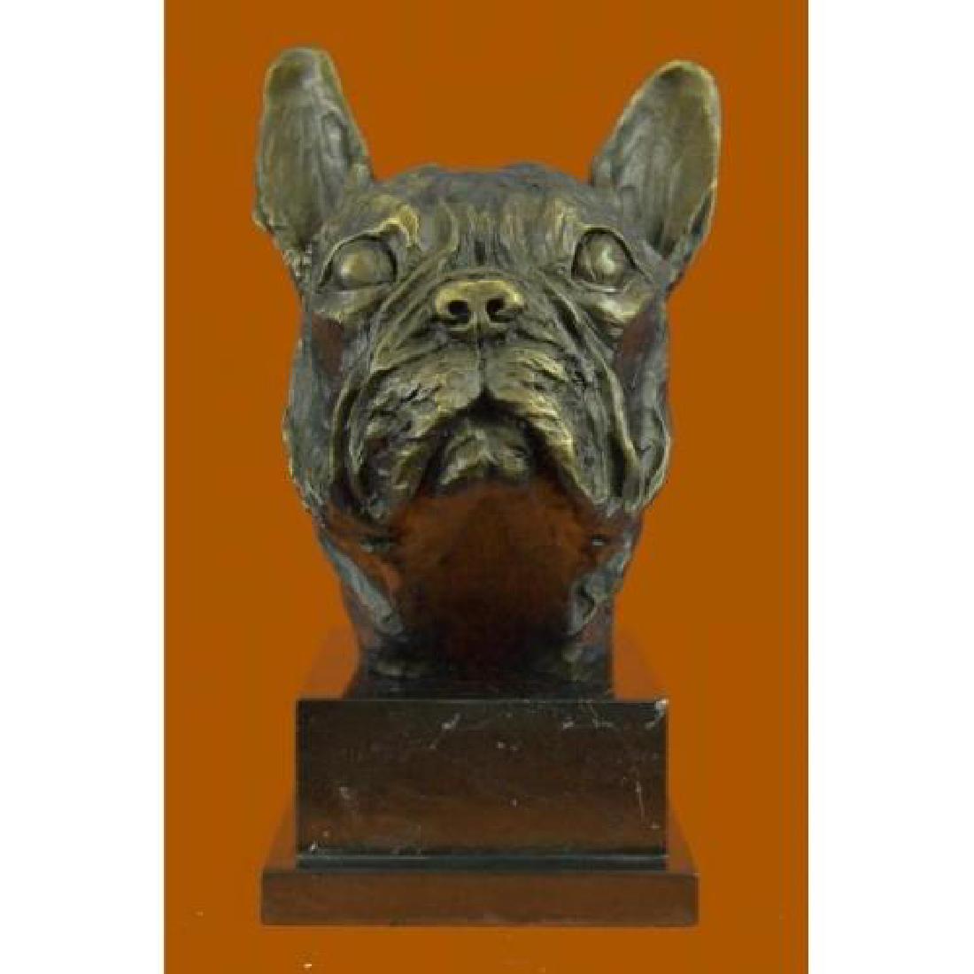Man Best Friend French Bulldog Dog Bronze Sculpture (1 of 8)