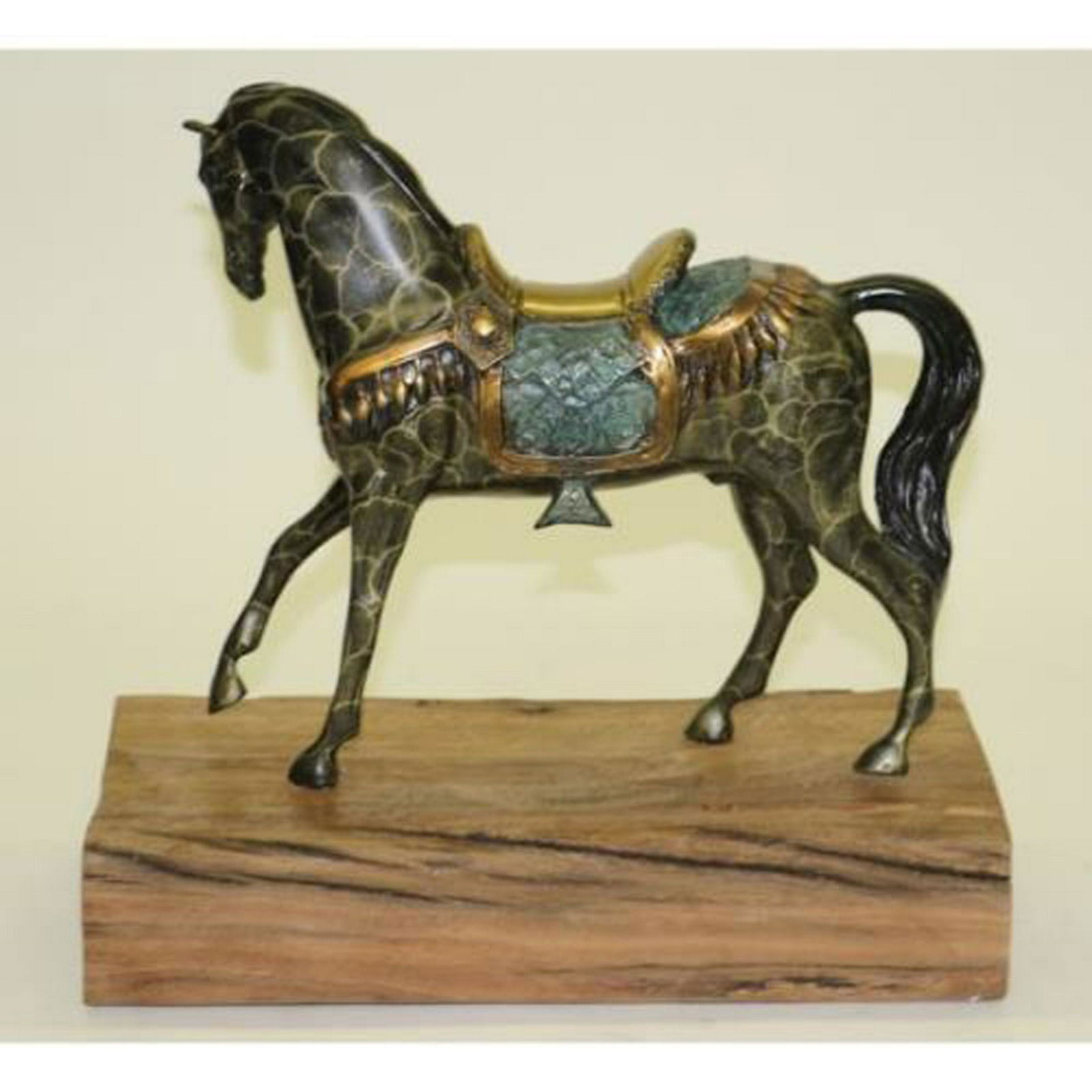 Loving Horse with his Saddle Western Art Cowboy Bronze (1 of 7)