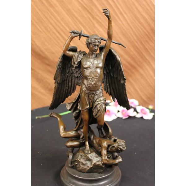 Good vs Evil Angel Striking Devil Bronze Sculpture (1 of 5)